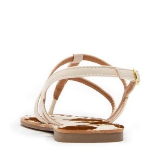 Strappy Cow Print Sandals in Cream - Picture 3 of 5